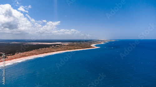 Praia Tropical Verão Paisagem Mar Oceano Atlântico São Miguel Gostoso Tourinhos Nordeste Natureza Cenário Brasil Rio Grande Norte Viagem Turismo Viajar Vila Pescadores Costa Drone Aerial Litoral RN