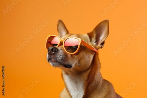 Cool canine with stylish shades, generative AI photo