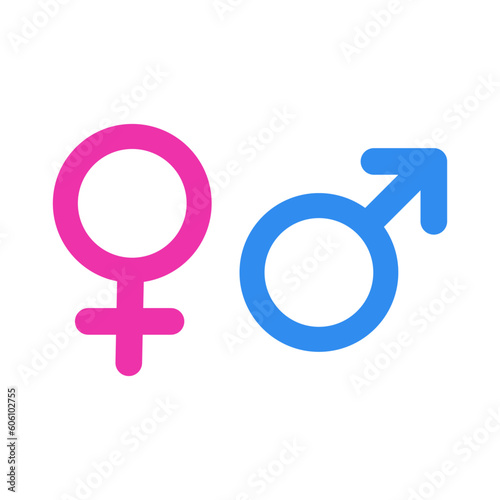Pink and Blue Woman and man symbol Gender symbols silhouette icon vector1