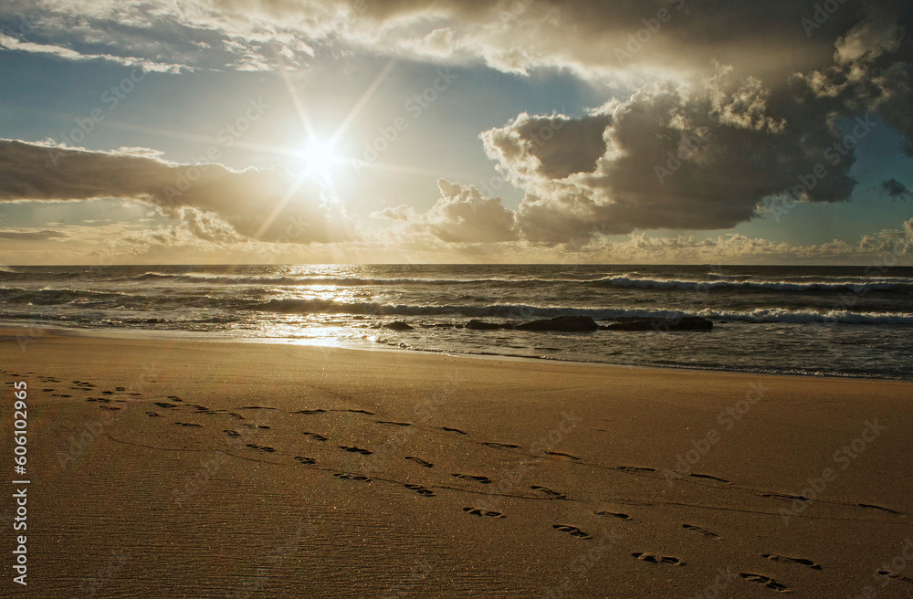 Beach in Portugal, Atlantic coast in the Porto area