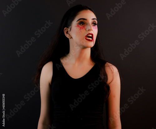 Angry Young Indian Sexy Female Vampire Screaming Face Expressions 