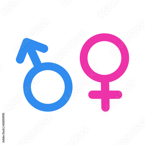 Set of gender symbols pink and blue vector icon on white background