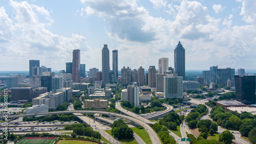 The downtown Atlanta skyline from above the Jackson Street Bridge