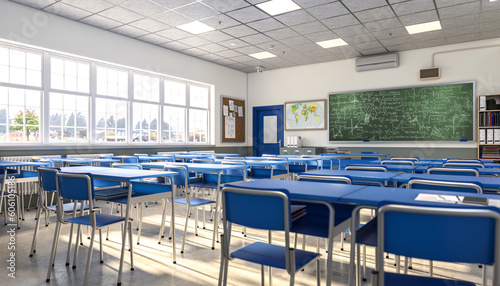 a modern school classroom interior