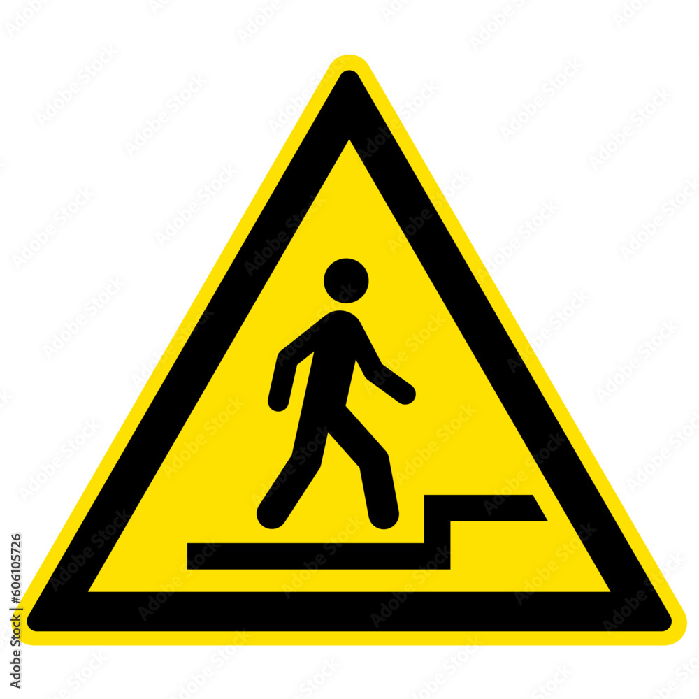 Step up warning sign and labels Step up warning sign and labels