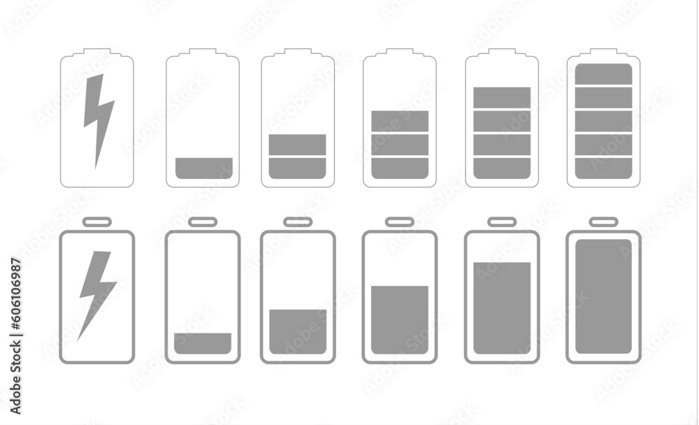 Battery charging point, charge indicator. Level Battery Energy powerfully full. Charge level empty loading. Alkaline tags.Vector Battery charging point, charge indicator. Level Battery Energy powerfully full. Charge level empty loading. Alkaline tags.Vector