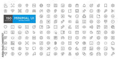 Mega set of ui ux icons, user interface icon set collection