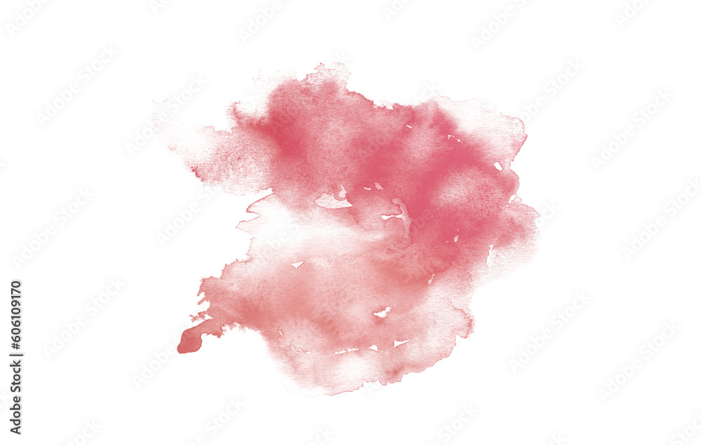 Pink color vector hand drawn watercolor liquid stain. Abstract aqua smudges scribble drop element for design, illustration, wallpaper, card.