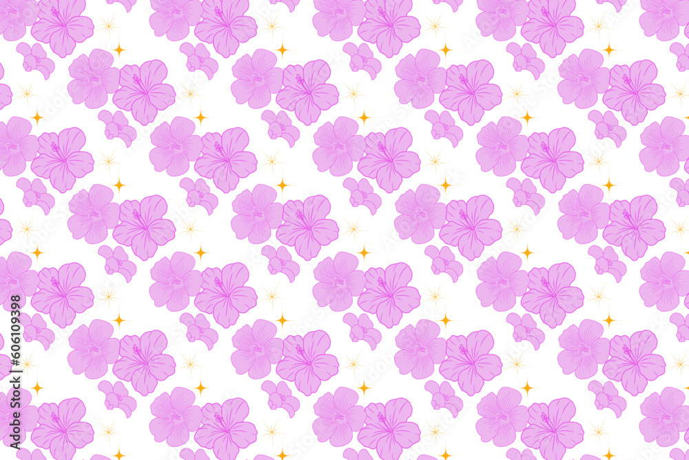 purple flowers seamless vector pattern on white background purple flowers seamless vector pattern on white background