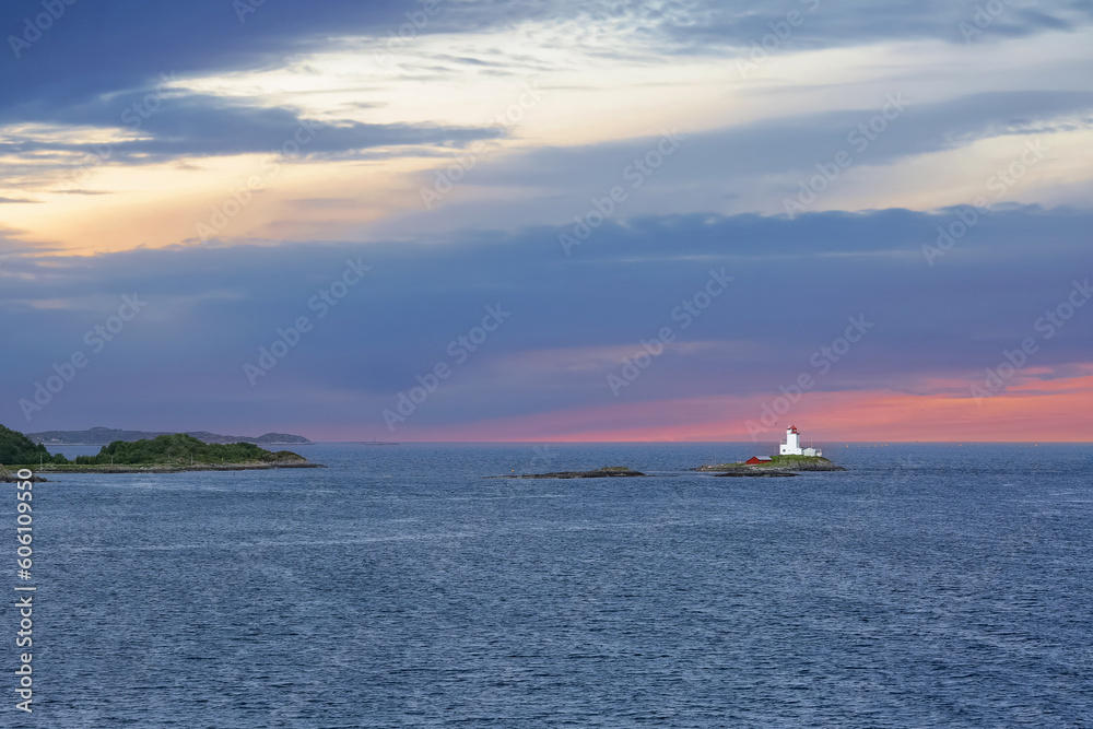 Lighthouse on the island Smoela, Norway