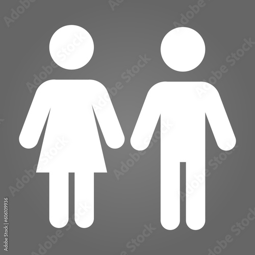 Girls and boys restroom white color  pictograms