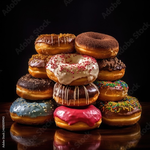 Stack of glazed donuts.