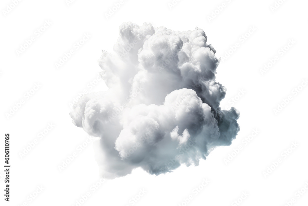 Cloud isolated on transparent background, single white cloud PNG. Generative AI Cloud isolated on transparent background, single white cloud PNG. Generative AI