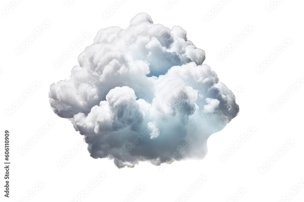 Cloud isolated on transparent background, single white cloud PNG. Generative AI Cloud isolated on transparent background, single white cloud PNG. Generative AI