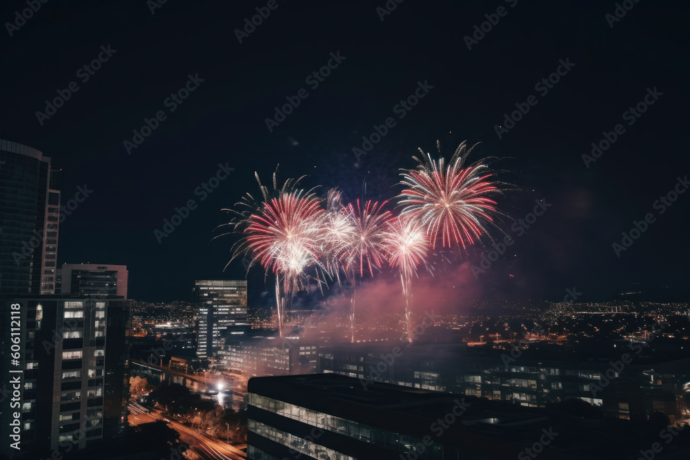 4th of July Extravaganza: Magnificent City Fireworks Display! Generated AI 4th of July Extravaganza: Magnificent City Fireworks Display! Generated AI
