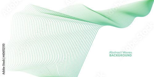 Abstract waves green shade background