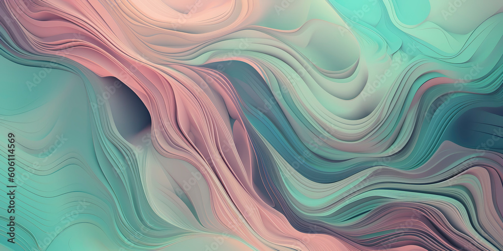 Obraz premium Pastel-Colored Abstract Wallpaper: A Harmonious Blend of Colors. Generated AI