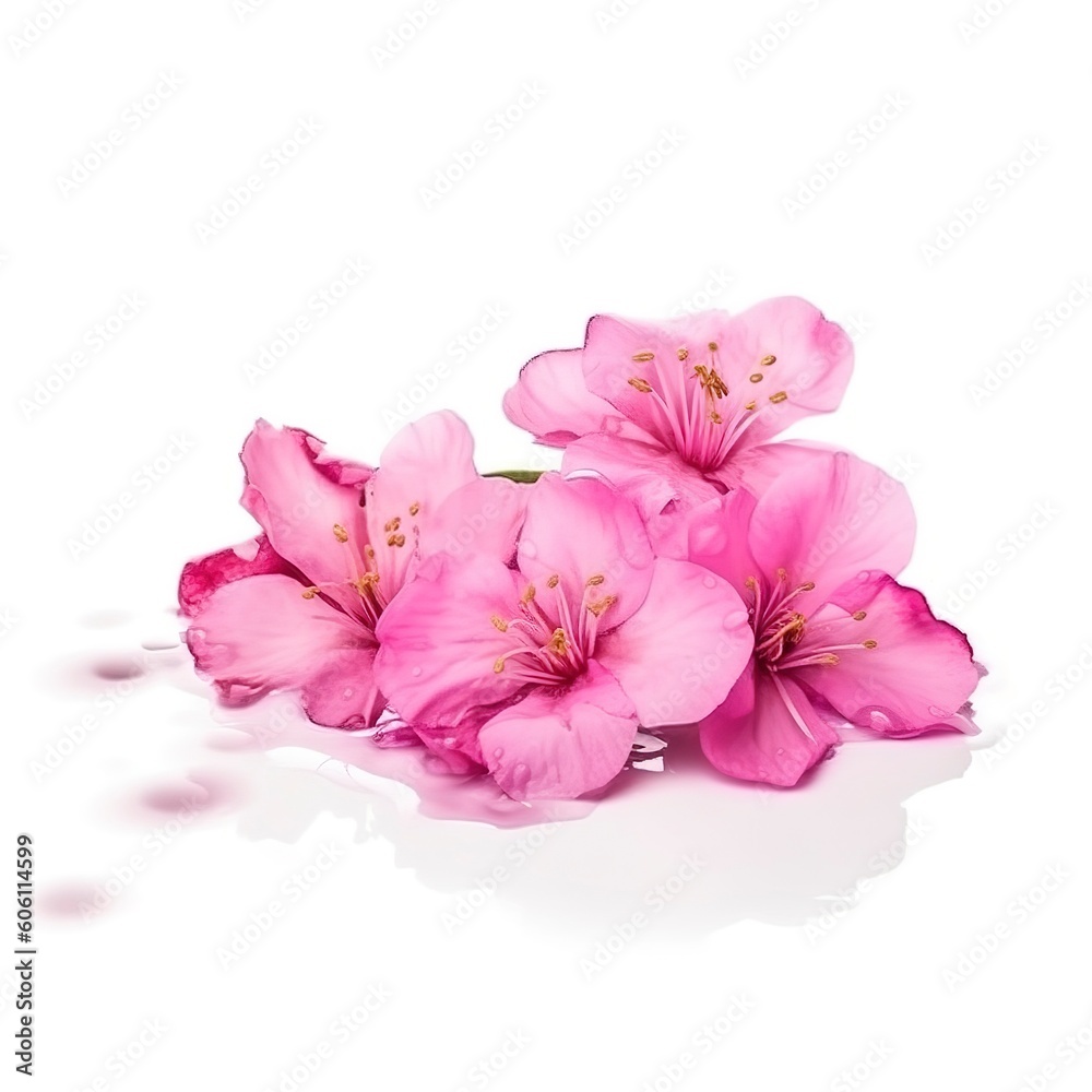 Pink flowers isolated on white background
