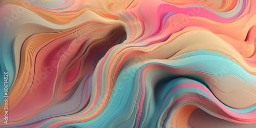 Soft Chromatic Dance: Abstract Wallpaper with Pastel Palette. Generated AI