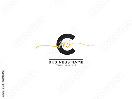 Typography CNS c n s Signature Logo Icon For Shop photo