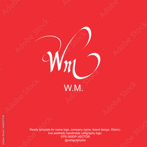 W. M. Letter Logo Design. Creative Modern Letters icon vector	