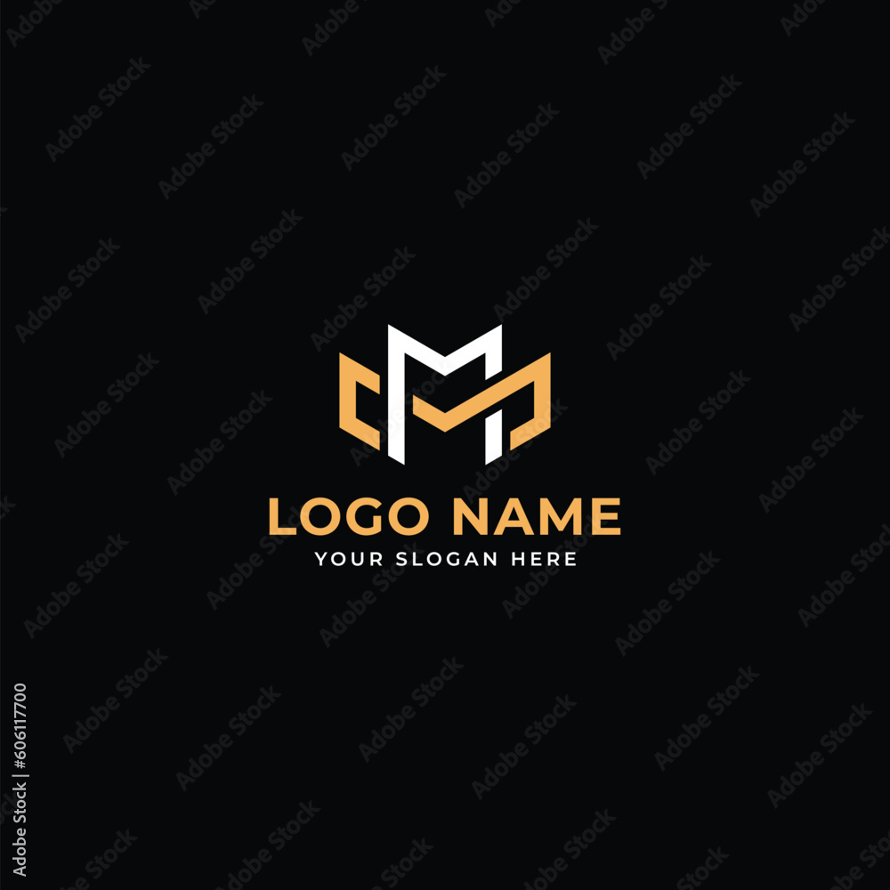 MM logo initial letter design template vector