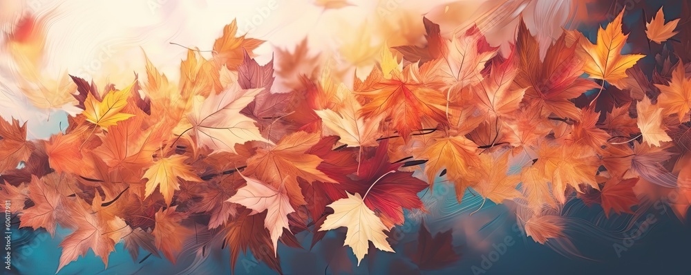 Abstract Background with Autumn Leaves in Rich Orange Generative AI illustrations Abstract Background with Autumn Leaves in Rich Orange Generative AI illustrations