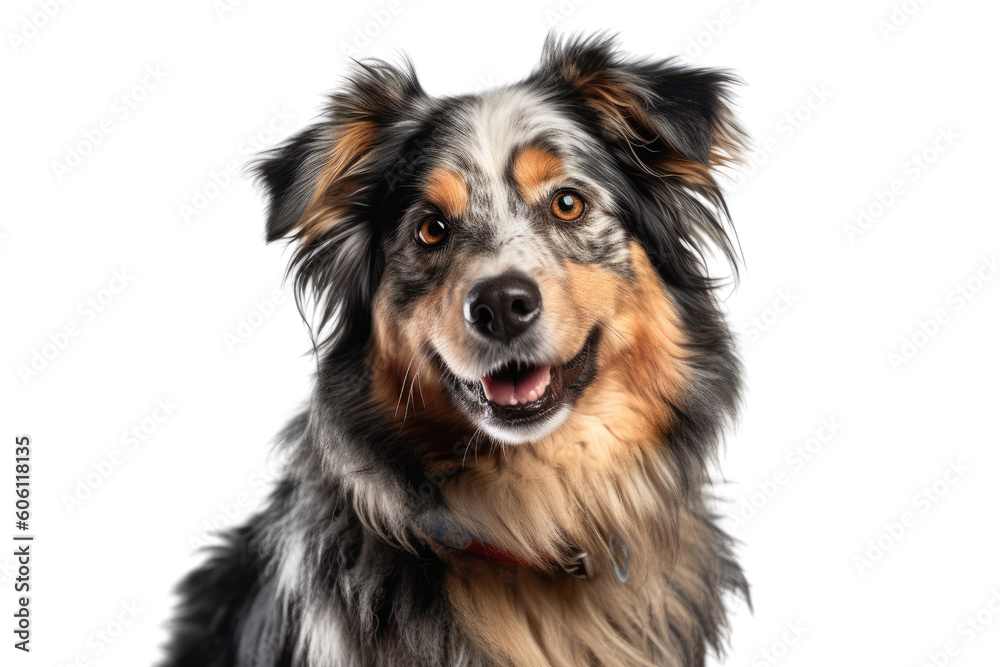 A friendly dog staring at the viewer. Generative AI