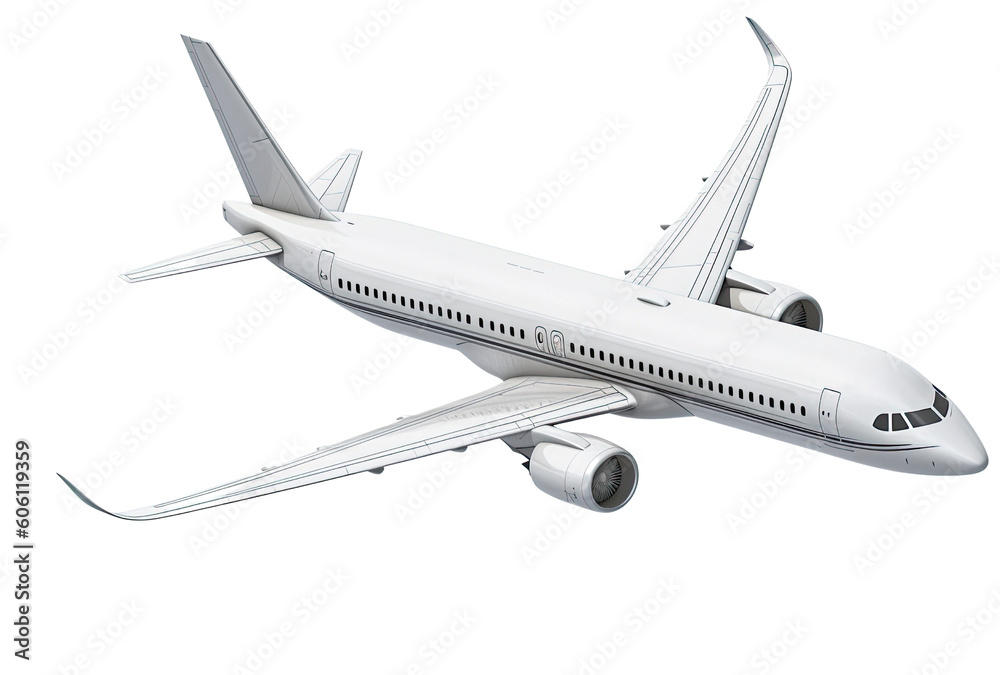 An isolated airplane model on a black background. Generative AI An isolated airplane model on a black background. Generative AI