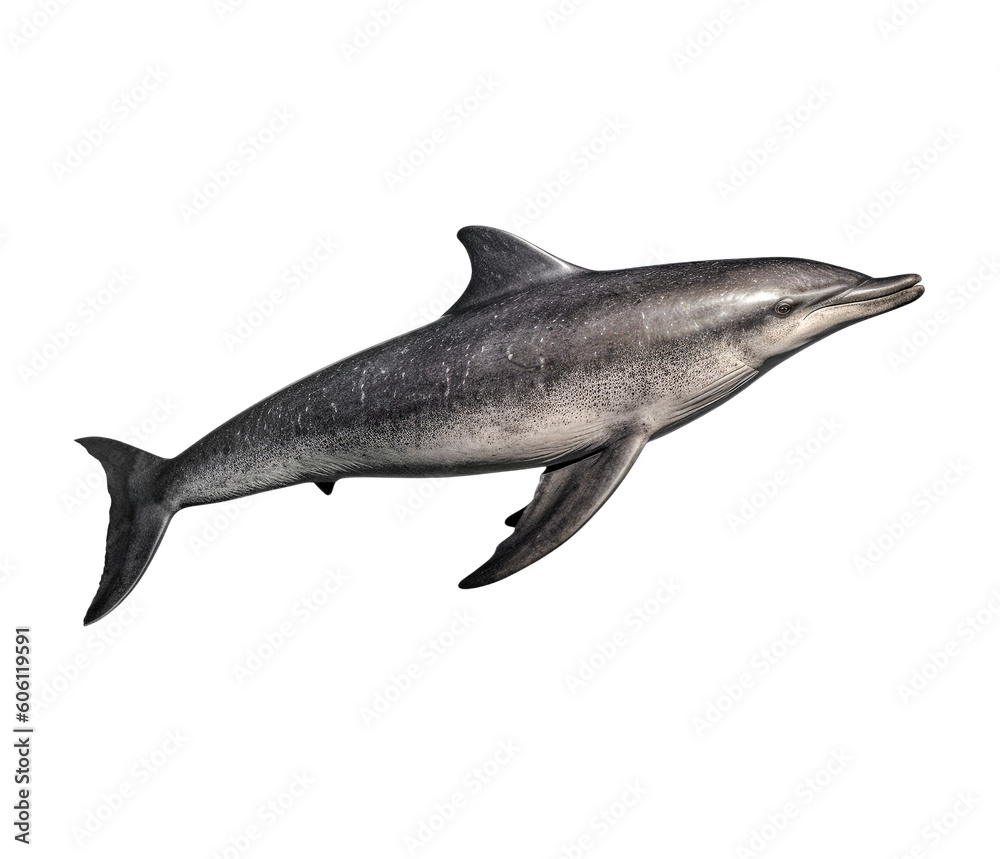 Obraz premium Gray shark swimming in a transparent background. Generative AI