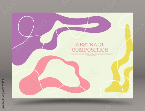 Abstract background with deformed shapes and lines. A simple color composition for posters, posters, banners, covers and creative design