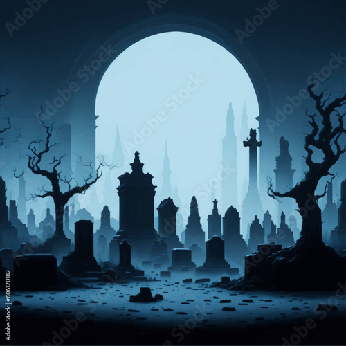 cemetery at night