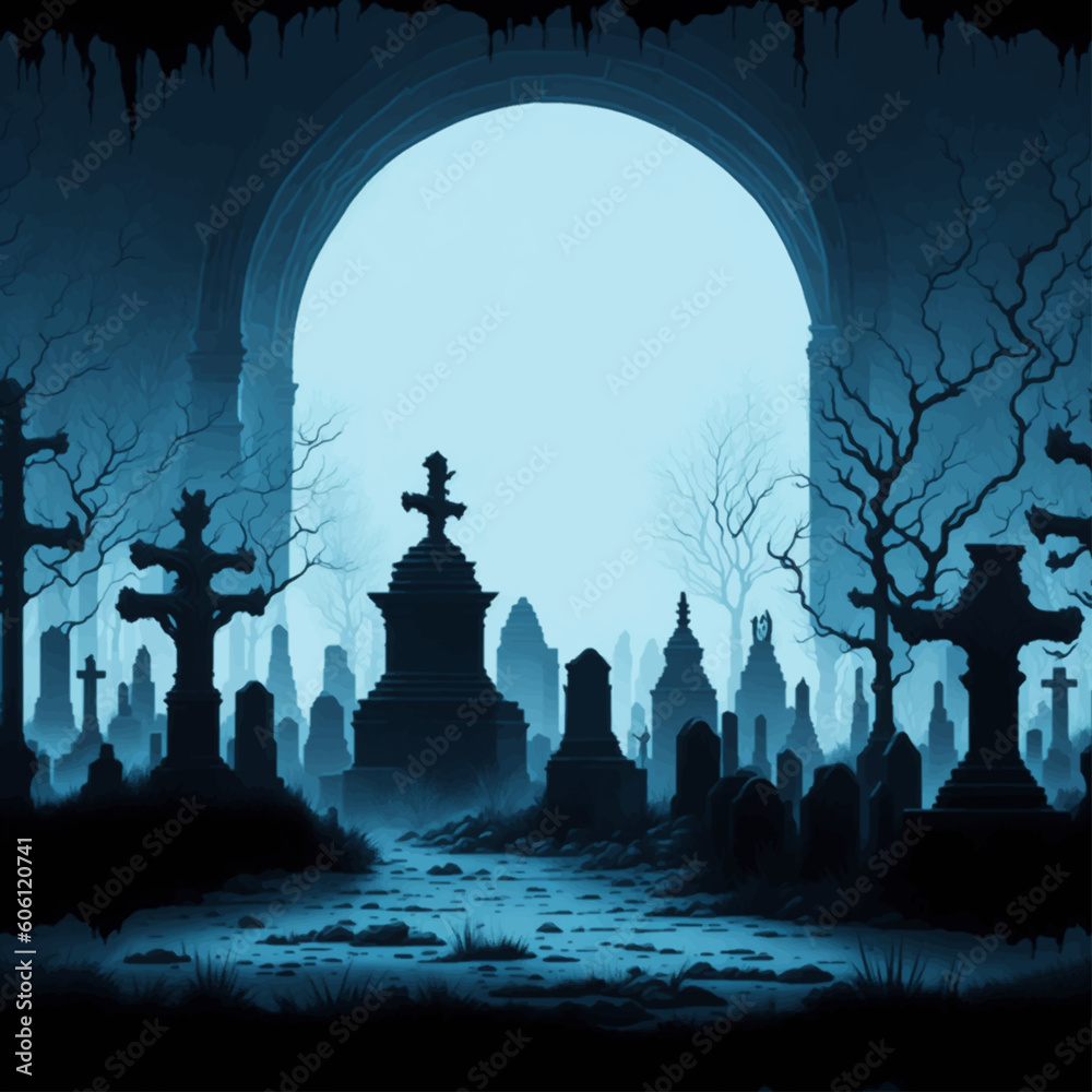 cemetery in the night