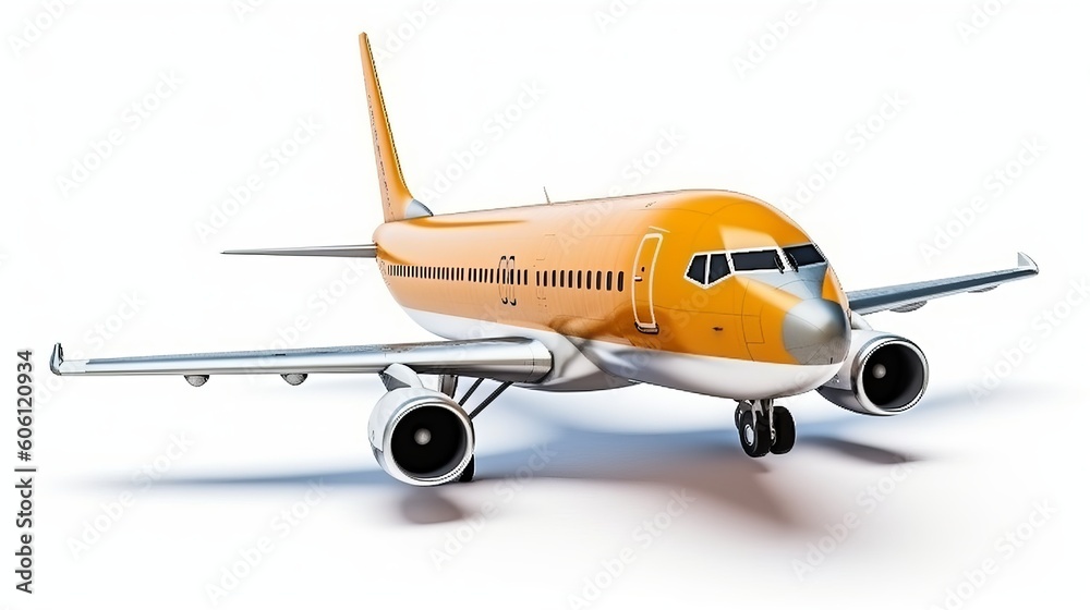 Fototapeta premium Airplane isolated on white background generative ai