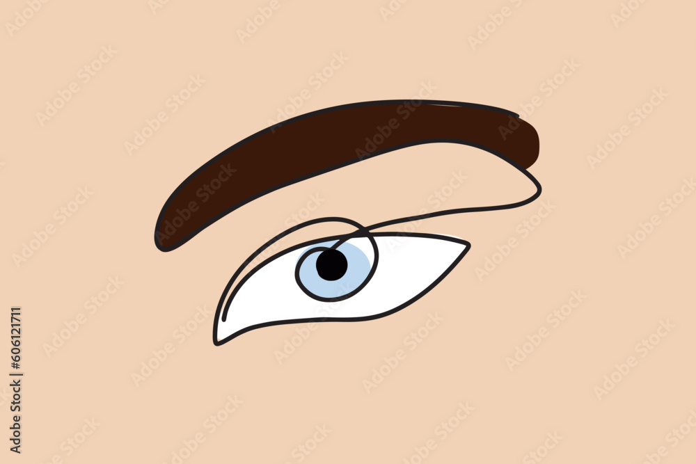 Single continuous one line art watch eye.Drawing a continuous line. Linear style. Vector illustration Single continuous one line art watch eye.Drawing a continuous line. Linear style. Vector illustration