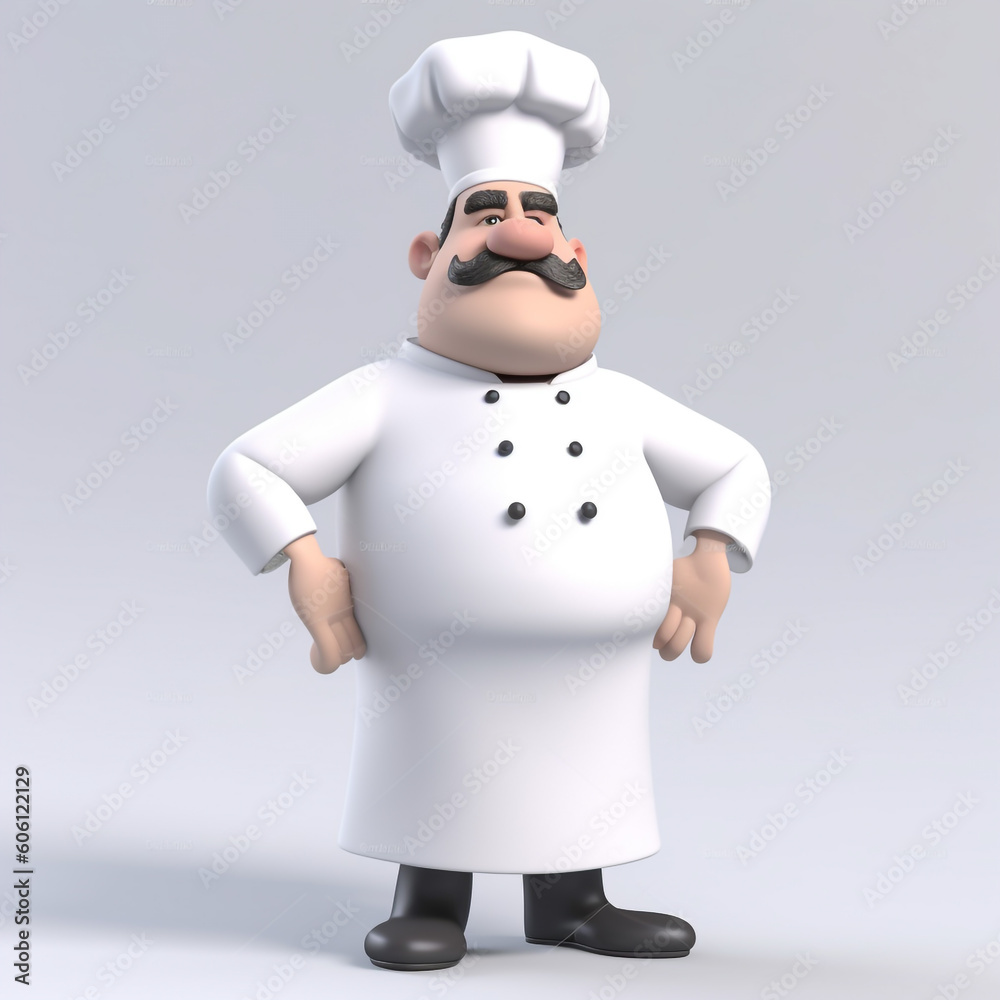 Cartoon 3d of chef created using generative AI tools Cartoon 3d of chef created using generative AI tools