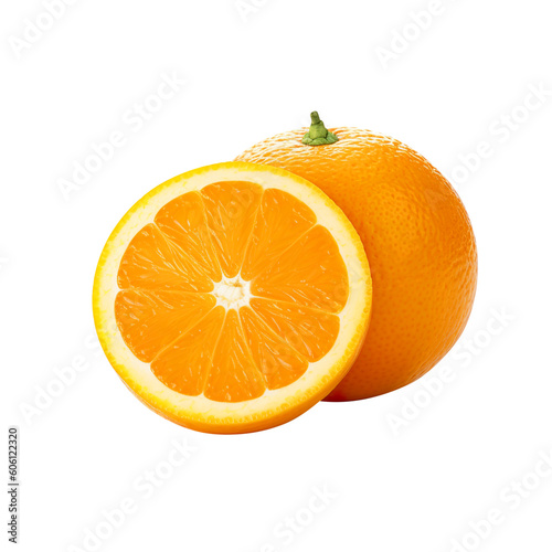 orange isolated on white created with Generative AI