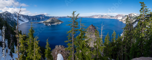 Crater Lake, Oregon Panorama with Wizard's Island
