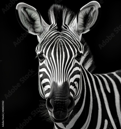 close-up portrait of a zebra  wild animal as background or postcard