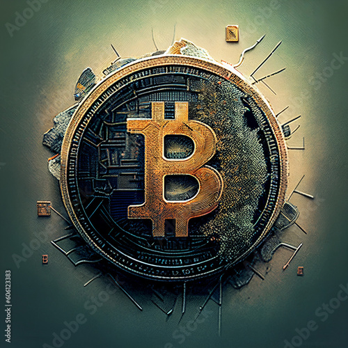 Bitcoin coin illustration ai generated photo