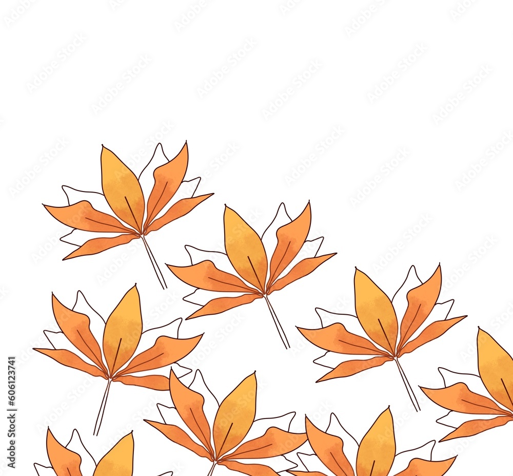 autumn leaves background flower illustration