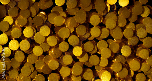 Ancient gold crown and Pyramid with a lot of Gold bullion Explosion. full golden are falling is splashing radially, Ancient gold concept. Generative AI, illustration