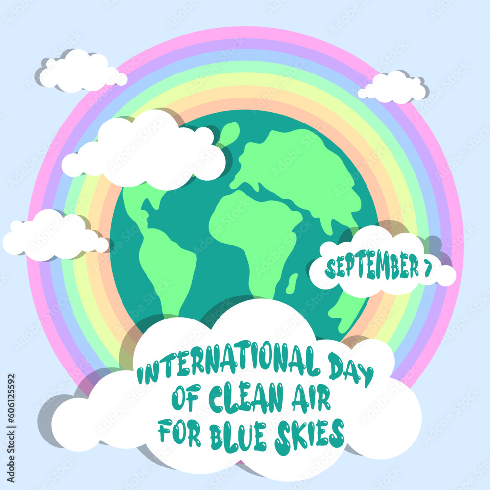 Naklejka premium International Day of Clean Air for blue skies concept vector design September 7