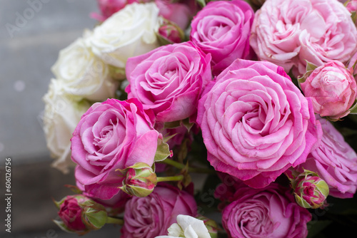 Pink flowers. Fresh peony roses. Master classes and floristry courses. Flower delivery.