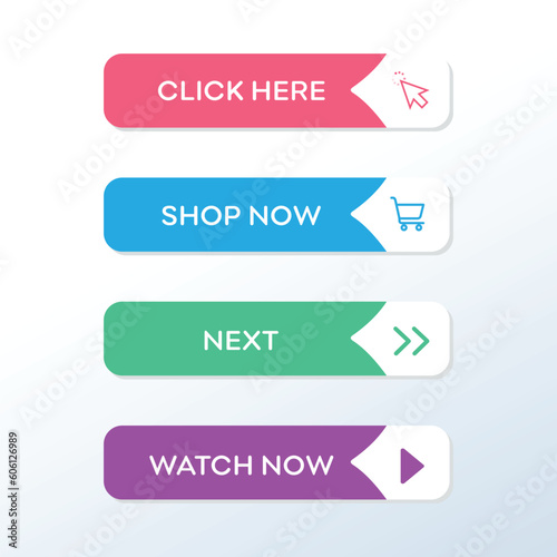 Call to action button. website action button vector flat design