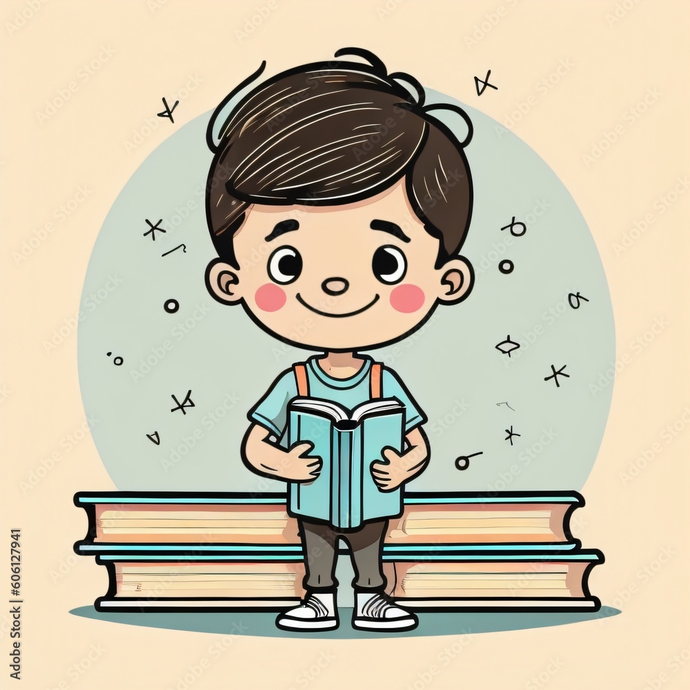 child with books