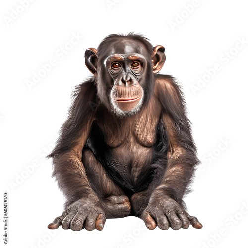 Chimpanzee on a transparant background, PNG, Generative Ai © purich