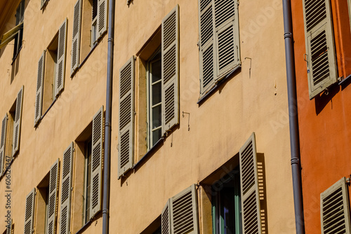 Residential building facade in old town of Nice