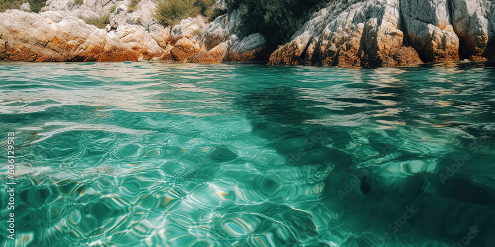 Aesthetic summer water background. AI Generated.