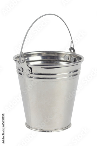 Bucket, metal bucket isolated from background